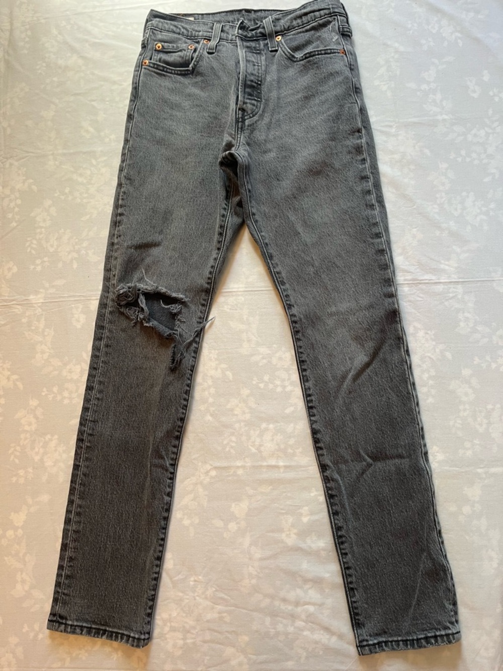 Levi's Gray Denim Jeans with Leather Patch